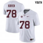 NCAA Youth Alabama Crimson Tide #78 Korren Kirven Stitched College Nike Authentic White Football Jersey JF17U32JP